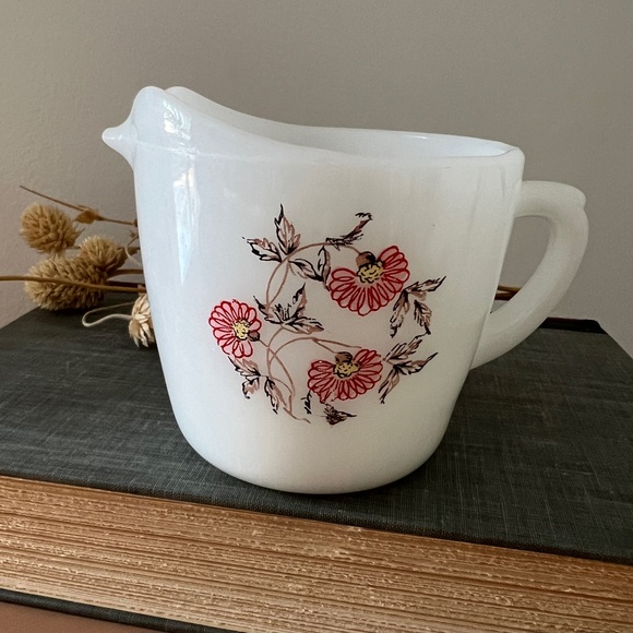 Fire King Other - Vintage Fire King Oven Ware Pink Fleurette Creamer